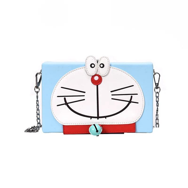 Женские сумки-мессенджеры Doraemon большие из мягкой кожи с цепочкой 2019 |