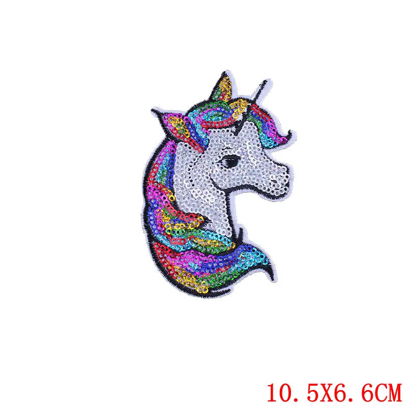 Pulaqi сердце радуга Sequins Unicorn пришить патчи для одежды наклейки пальто свитер