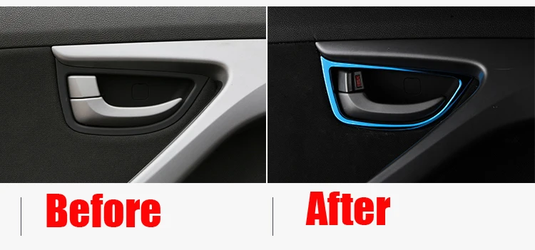 Для hyundai Elantra 2012- нержавеющая сталь внутренняя дверная чаша ручки крышки отделка салона автомобиля хромированная наклейка C1218