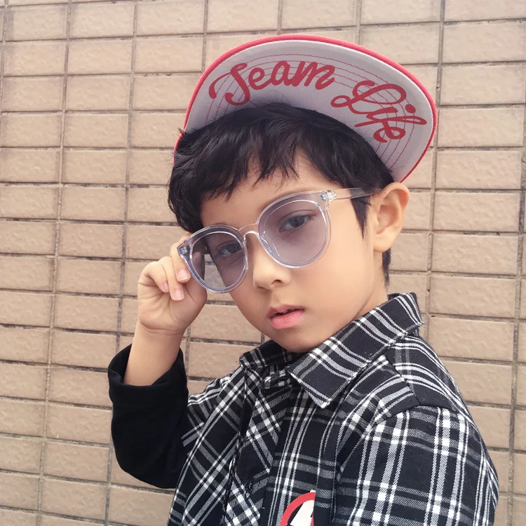 Солнцезащитные очки для мальчиков и девочек UV400 кошачий глаз цветные линзы