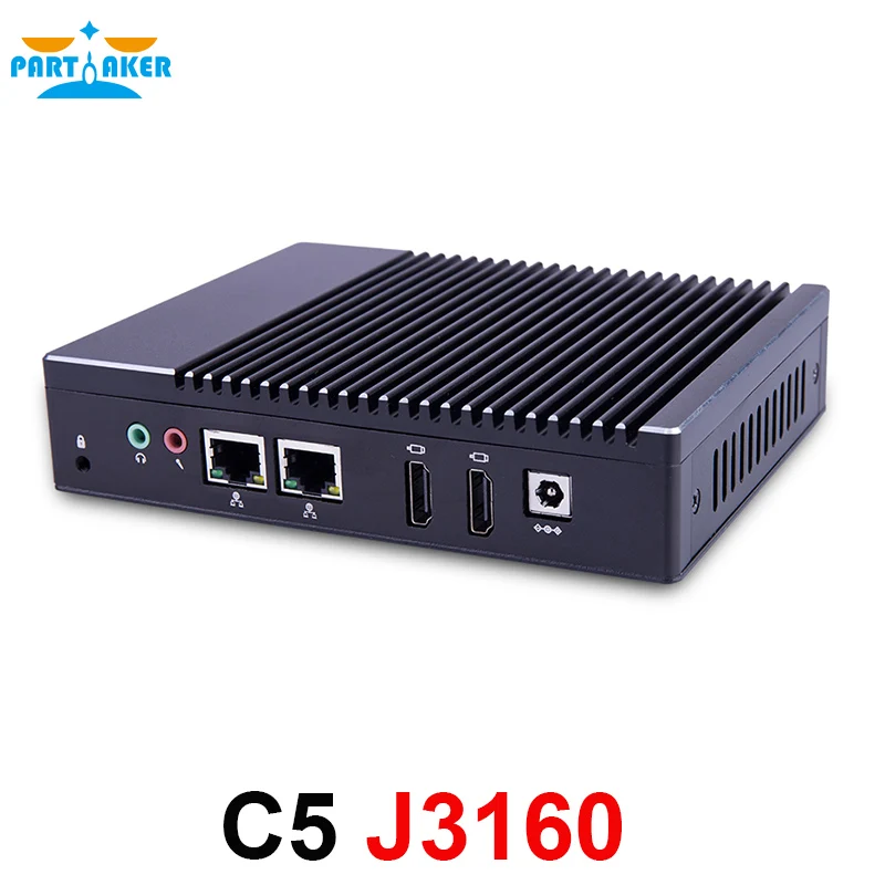 Причастник C5 четырехъядерный J3160 безвентиляторный мини ПК PFsense маршрутизатор