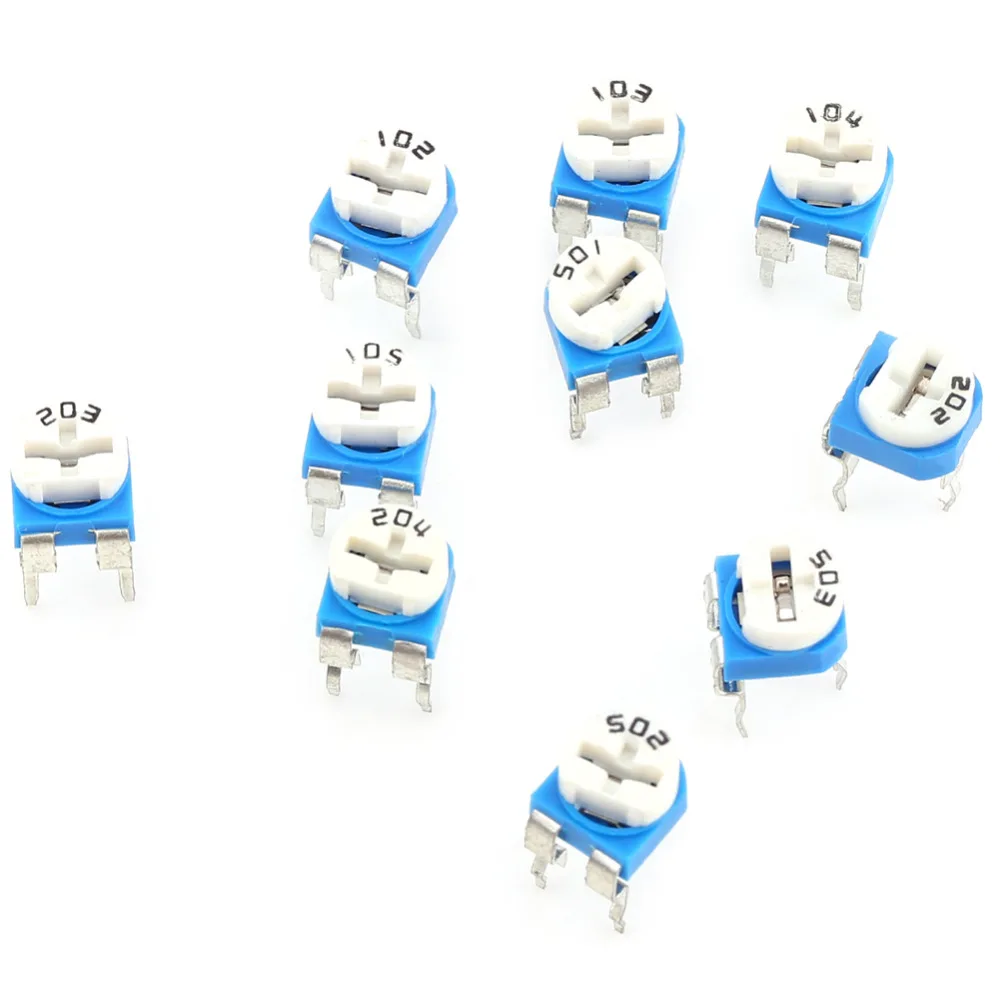 Оптовые 100 шт./компл. 10 значений 500ohm-1M Ом пленочный переменный резистор Реостат