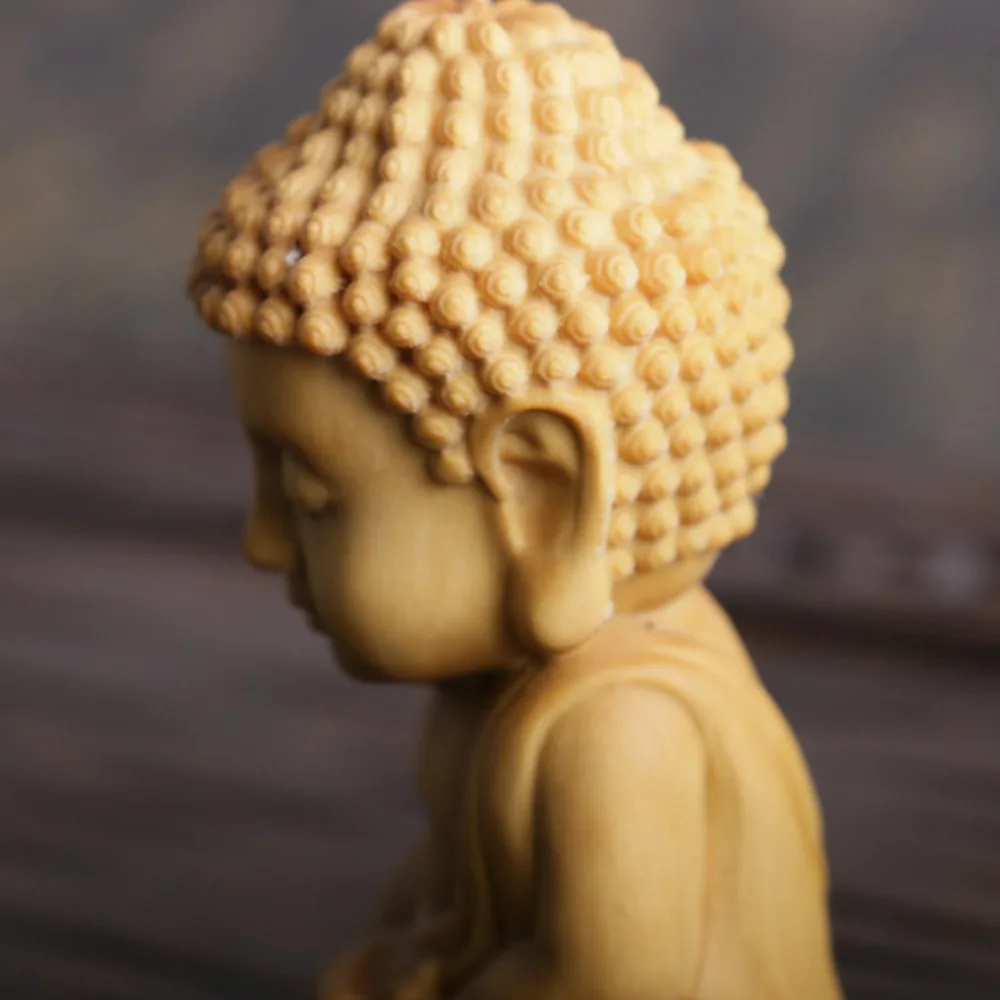 Резьба по дереву и бусины Будды китайская фотостатуя скульптура амулет