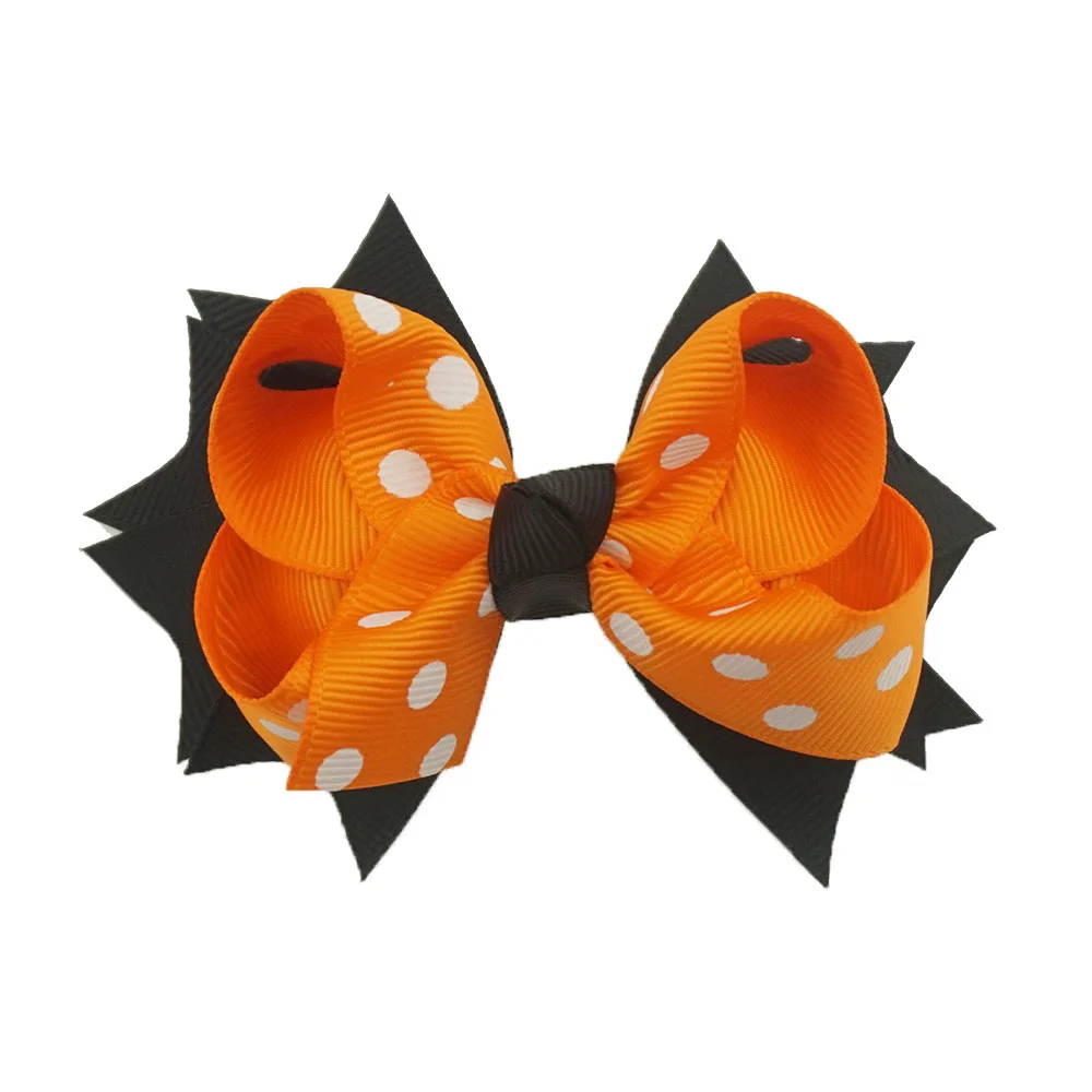 tangerine dots Вы банты 4 дюйма Рождественский подарок для девочек банты, заколки для волос ручной работы ленты банты заколки для волос Головные уборы Детские аксессуары для волос - Цвет: tangerine dots