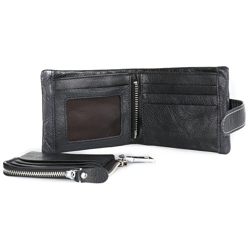 100% натуральная кожа мужские кошельки мужской кошелек на застежке со съемным