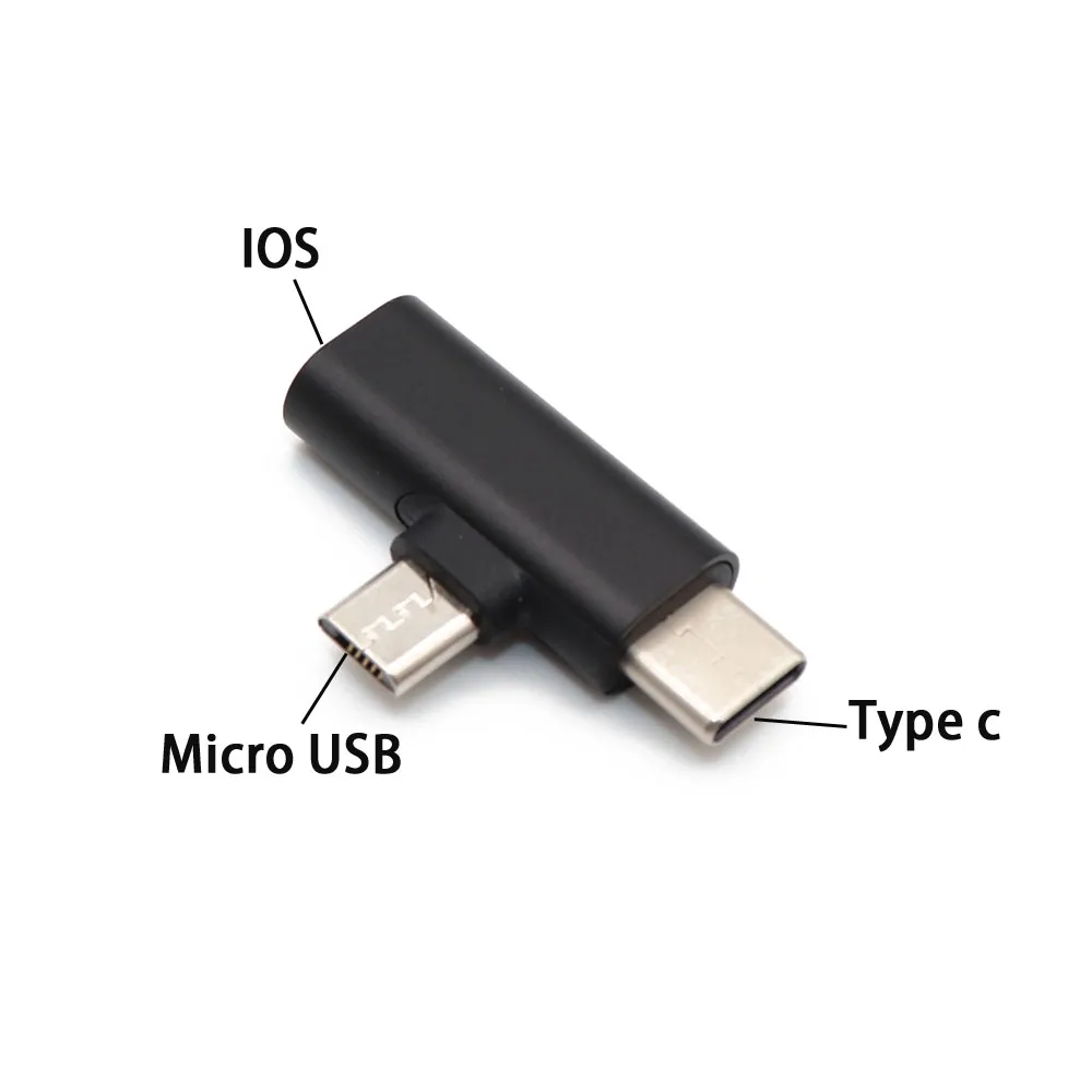 TingDong для iPhone 8 для молниеносно контактный разъем Micro USB+ Тип c преобразователь зарядки Тип-C разъем адаптер для Android телефон