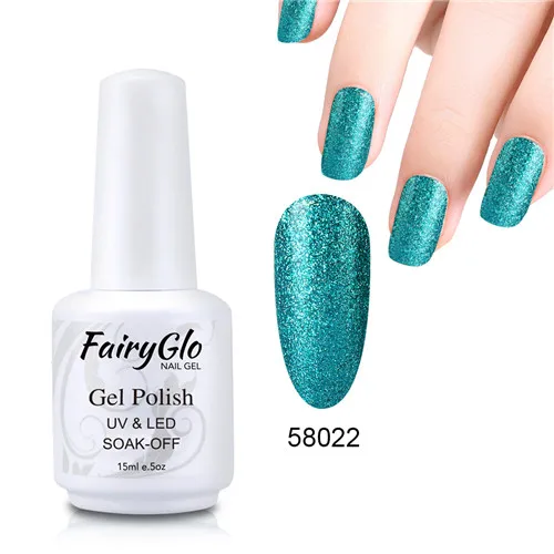 FairyGlo 15 мл Супер Bling Platinum Гель-лак блеск белая бутылка УФ гель лак для ногтей гель светодиодный праймер гель лак для ногтей эмаль - Цвет: 58022