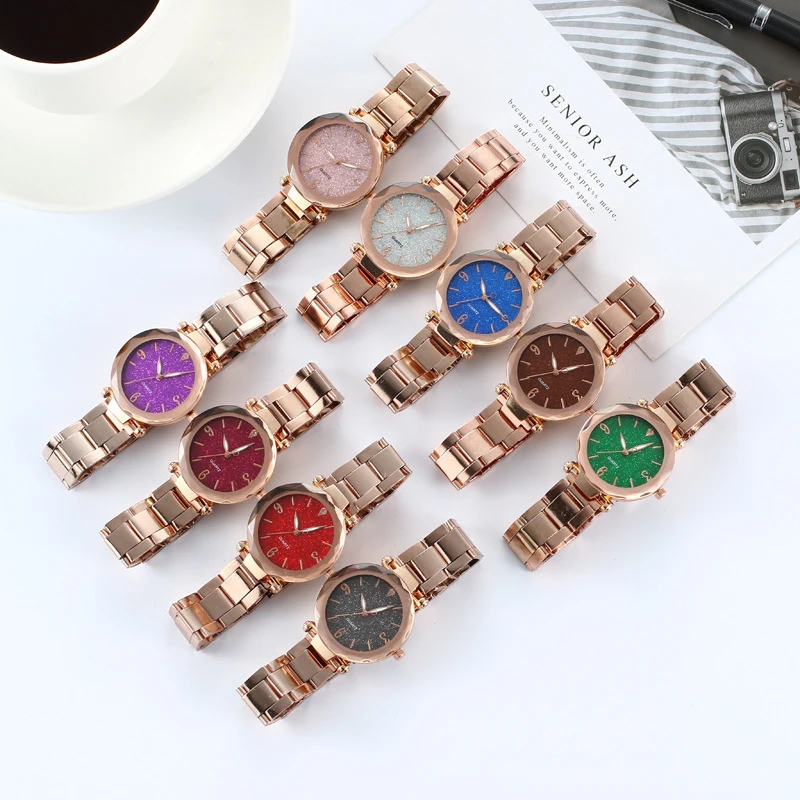 Роскошные женские кварцевые часы классические модные с кристаллами Reloj Mujer