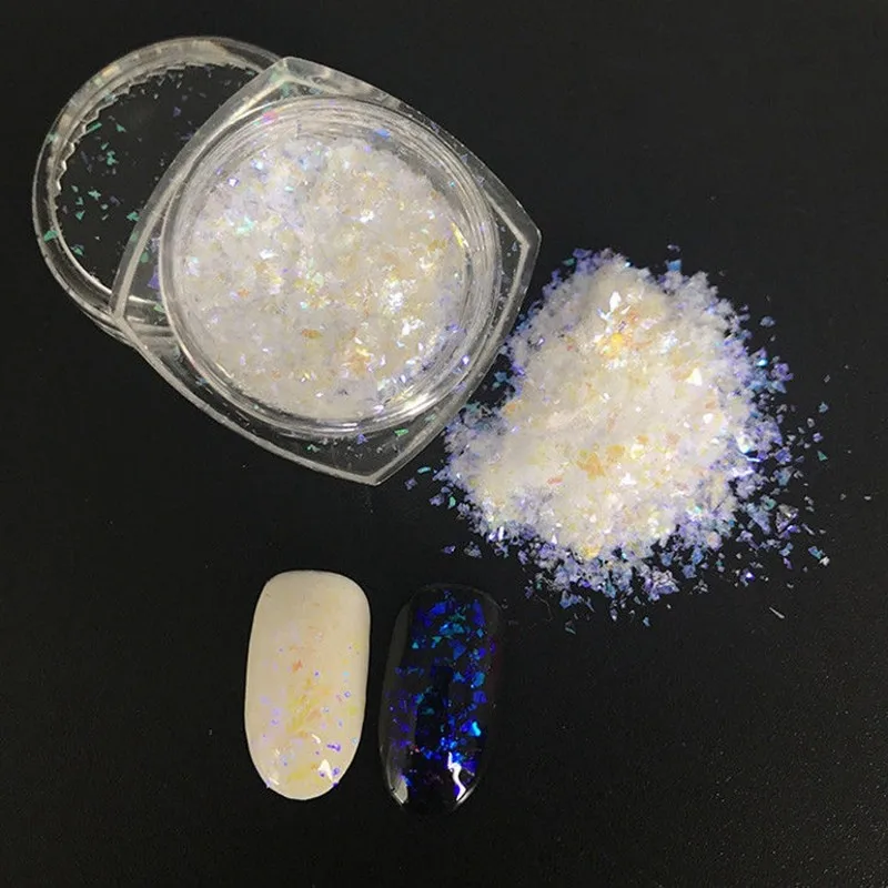 

6 Boxes/Set Holographic Galaxy Flakes FPB-20# Irregular Laser Holo Chrome Nail Flakes Nail Sequins For Nail Art Decor 6 Colors