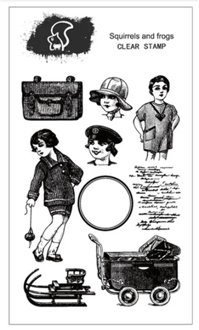 Винтажный прозрачный силиконовый штамп детства для скрапбукинга сделай сам