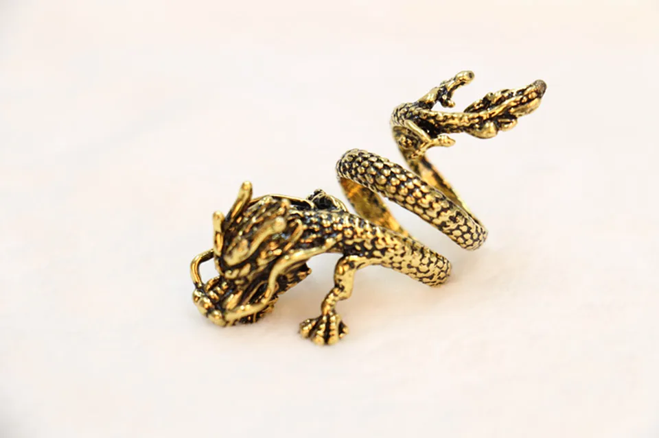 Модные кольца с китайским драконом для женщин и мужчин | Украшения аксессуары