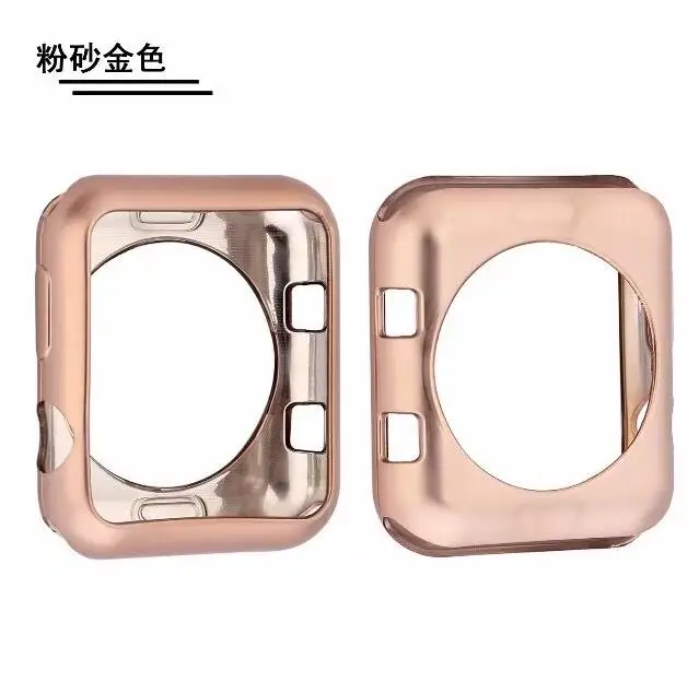 Серия 1 и 2 и 3 мягкий силиконовый бампер для Apple Watch Case 38 мм 42 мм модный защитный чехол из ТПУ для iWatch идеальный бампер - Цвет ремешка: pink sand