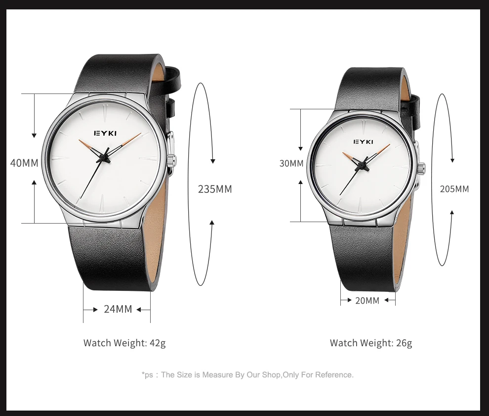 EYKI люксовый бренд Lover's кварцевые часы модные Reloj mujer женские часы водонепроницаемые с кожаным ремешком relogio masculino подарок для пары