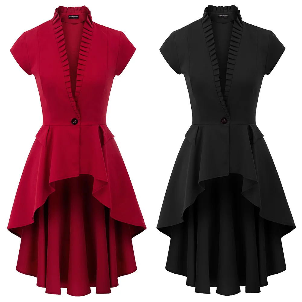 Женское пальто в стиле стимпанк панк средневековый длинный костюм Ретро стиль с