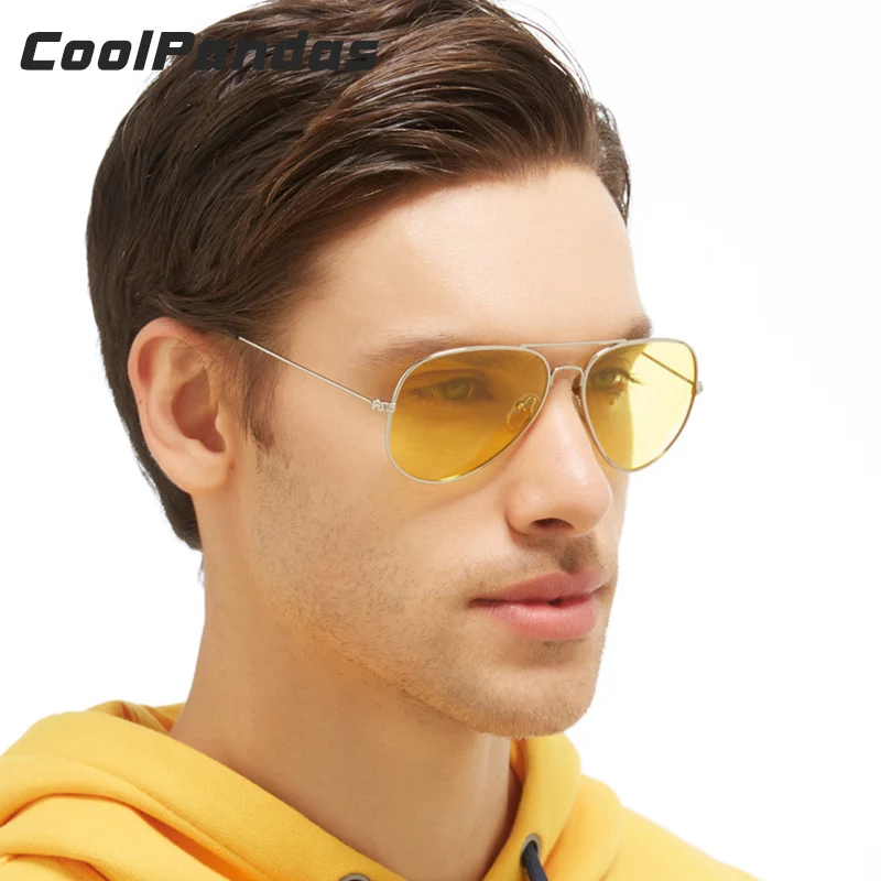 Очки авиаторы солнцезащитные для вождения UV400 желтые|gafas de sol|de solglasses driver |