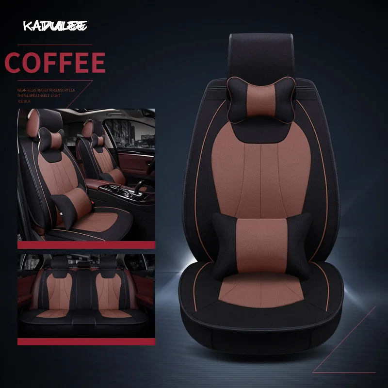 KADULEE универсальный чехол для автомобильных сидений для ford focus 2 3 S-MAX fiesta kuga ranger mondeo mk3 авто аксессуары автостайлинг - Название цвета: brown Deluxe Edition