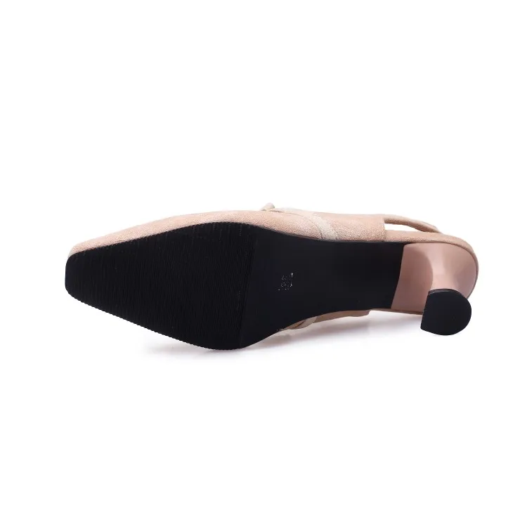 Женская обувь из флока с квадратным носком без шнуровки на каблуке копытце
