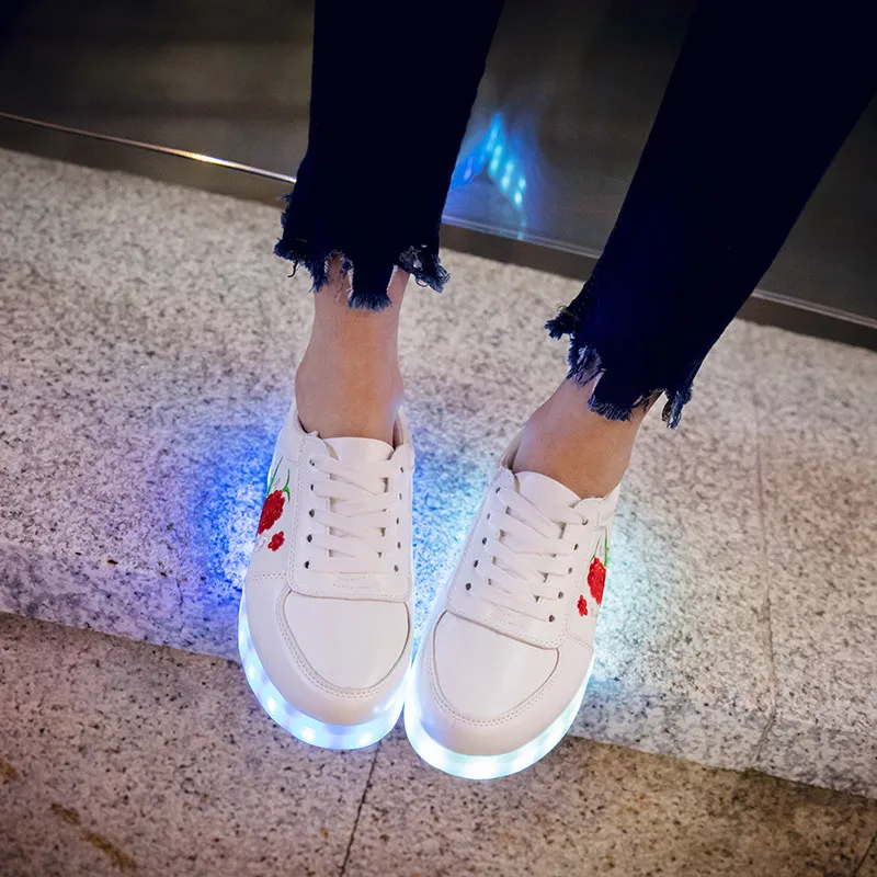 2018 USB Зарядка светодиодная светящаяся Цветочная обувь для мальчиков и девочек