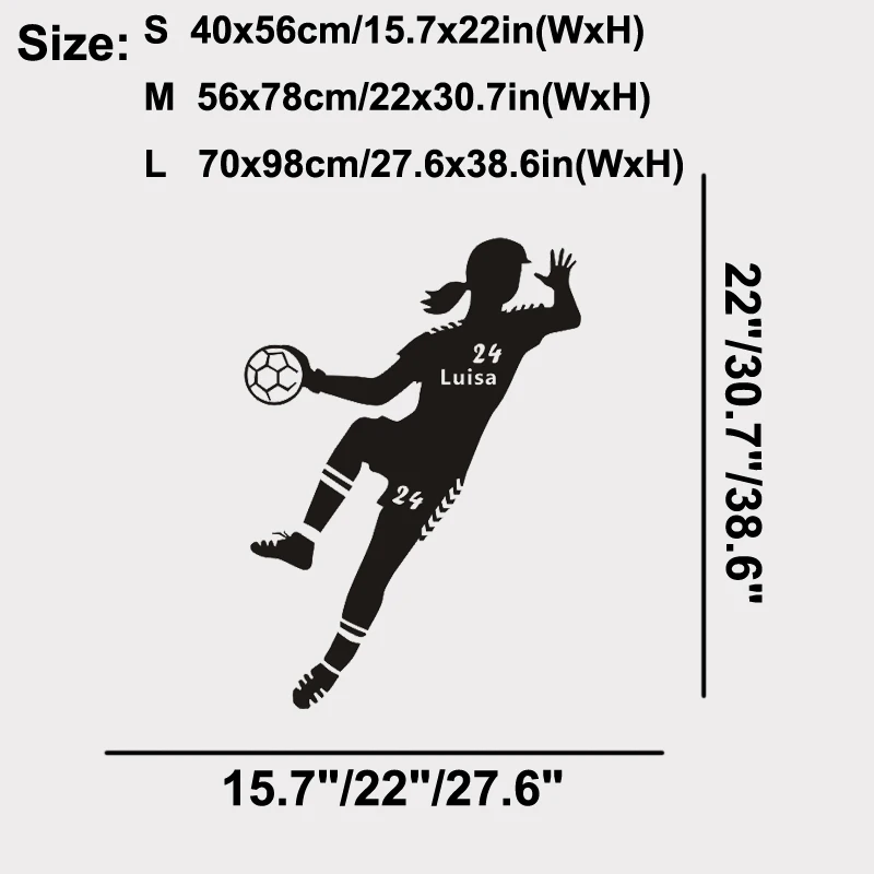DIY индивидуальное гандбол Спорт Handballerin девушка любое имя и номер виниловая наклейка на стену художественная наклейка детская спальня