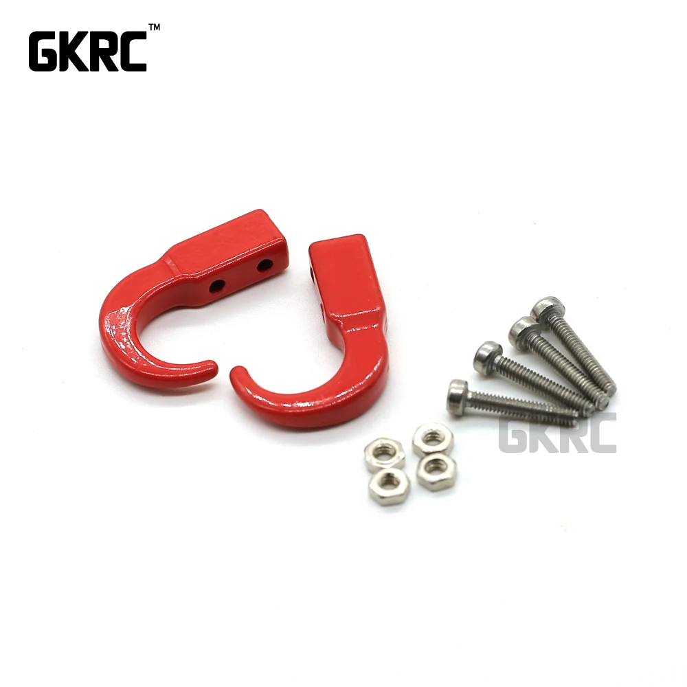 2 шт. красный металлический буксировочный крюк для 1/10 Rc Rock Crawler Axial Scx10 90046 90047 D90 D110