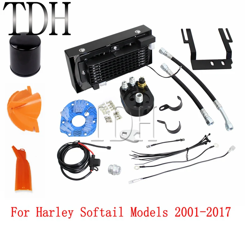 Масляный радиатор для мотоцикла Harley Softail Fat Boy FLST FXST 2001 2017|Накладки и декоративные