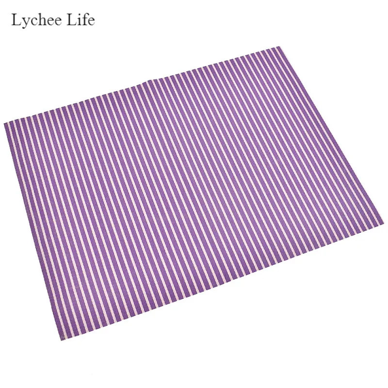 Lychee Life A4 полосатая ткань из искусственной кожи с принтом Сделай Сам Рукоделие