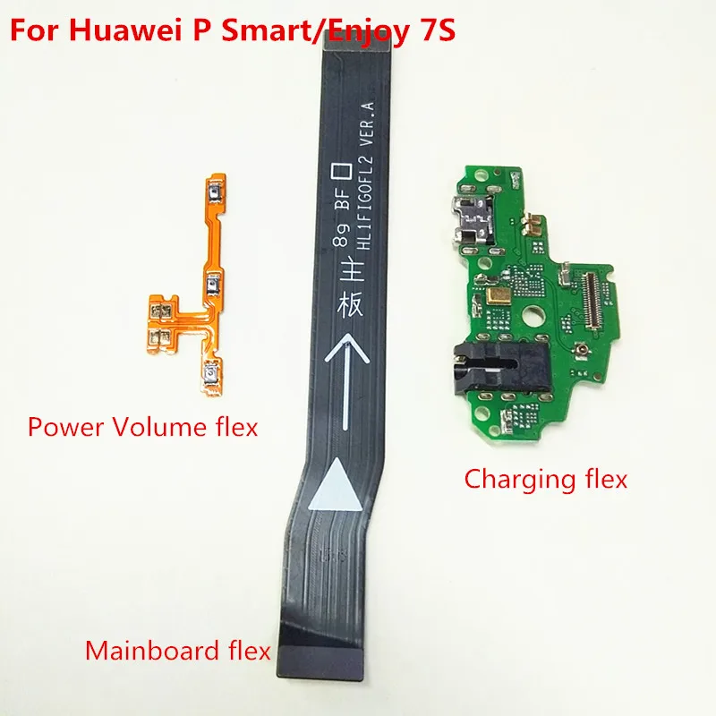 

5PCS/Lot Power Volume Flex & USB Charging Board Flex & Mainboard Motherboard Connector Flex Cable for Huawei P Smart Enjoy 7S