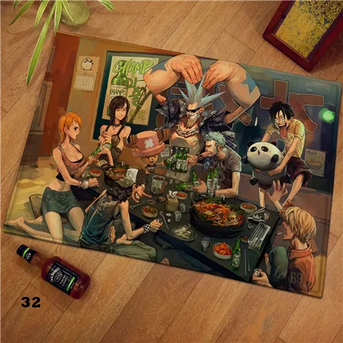 Style 9 Аниме Луффи one piece Team Коврик для двери кружка манга плюшевый напольный ковер для комнаты коврик нескользящий коврик косплей подарок - Цвет: Style 9