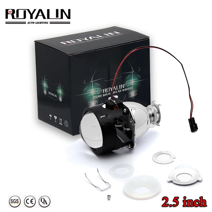 ROYALIN укладки H1 автомобиля объектив проектора Биксеноновые HID мини фары LHD RHD 2,5 ''для мотоцикла огни модернизации Применение h1 лампы
