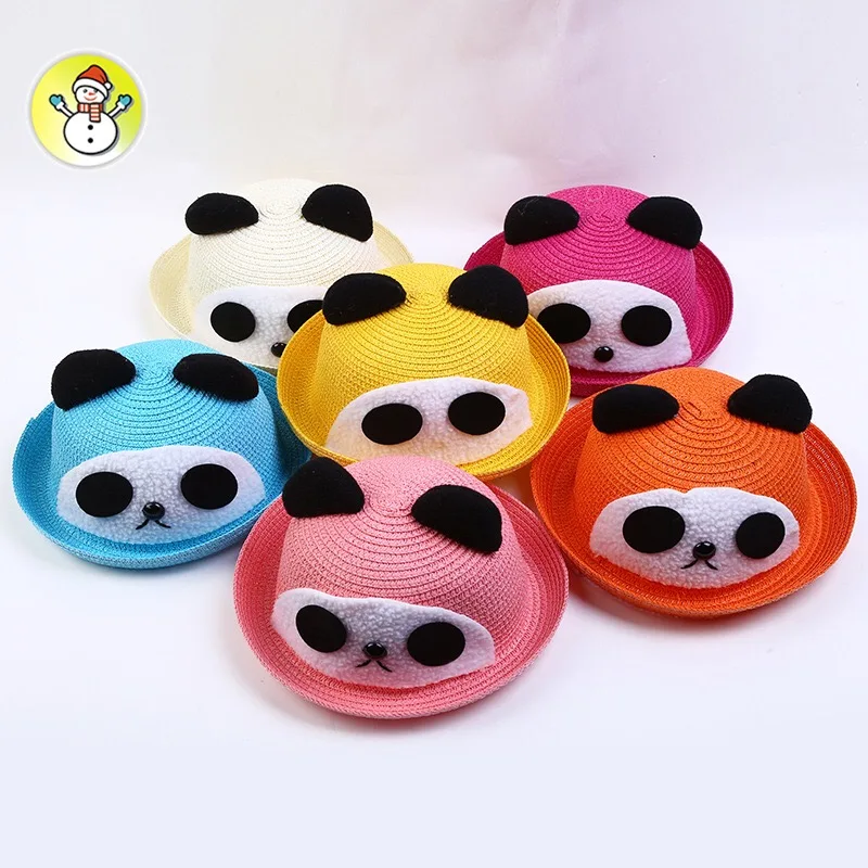 Дети Вс Шляпы Шляпа Ребенок Летом Стиль Beach Sun Cap Cute panda Cat Уши Сплошной Цвет |