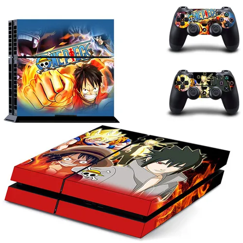 Аниме one piece Луффи наклейка для PS4 виниловая наклейка, стикер для консоли sony Playstation 4 и 2 контроллера наклейка для PS4 стикер - Цвет: DPTM2111