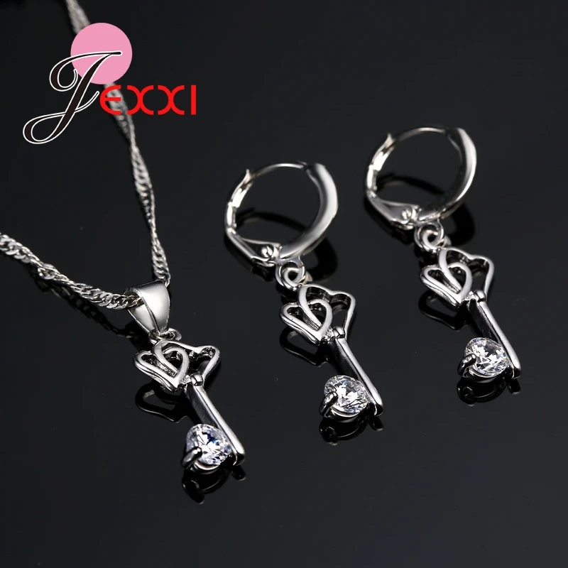 Женский ювелирный комплект из колье и серёг серебра 925 пробы|fashion jewellery sets|jewellery