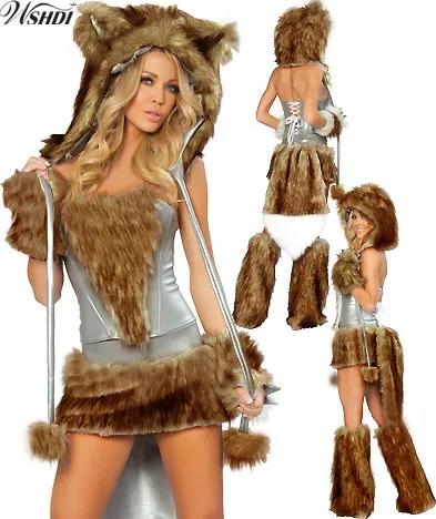 

High Quality 2020 New Sexy Wolf Girl Costume Halloween Furry Costumes for women Animal Costume Cosplay