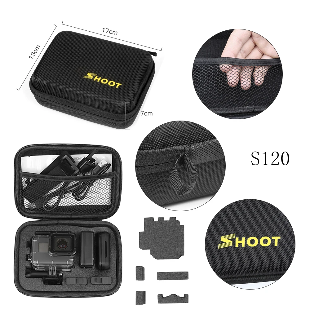 Маленький размер EVA Портативный чехол для GoPro Hero 10 9 8 7 Black Xiao Yi 4K Dji Osmo Sjcam Eken