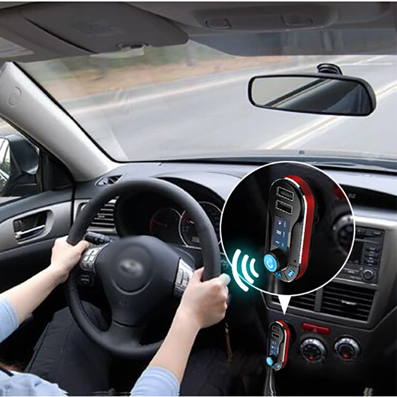 Беспроводной Bluetooth передатчик плеер Hands-free Car Kit Dual USB поддержка SD Совместимость с широким спектром электронных устройств