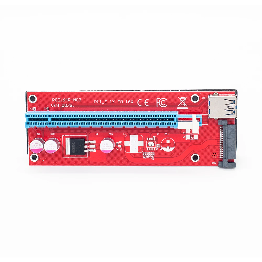 Новая переходная карта Red VER007S PCI Express 1-16 x PCI-E удлинитель 60 см кабель USB 3 0 15 pin SATA для