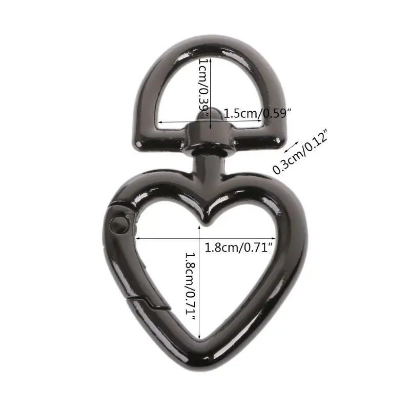 

2019 new Heart Shape Metal Swivel Clasp Lanyard Snap Hook Spring Claw Clasps