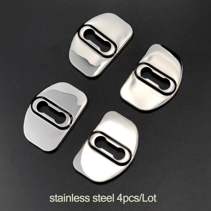 Stainless Steel 4pcs 4 шт./компл. Автомобильный Дверной замок с защитой от ржавчины Защитная крышка для Renault Captur Clio Megane Duster Latitude Лагуна талисман живописные Fluenec - Цвет: Stainless Steel 4pcs