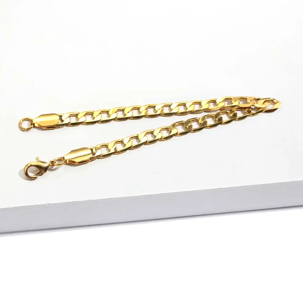 Мужской/женский браслет из кубинской цепи со спиральными звеньями|Цепочки и