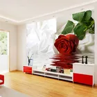 Фотообои на заказ, 3d, большая настенная наклейка, красные розы, обои для спальни, дивана, телевизора