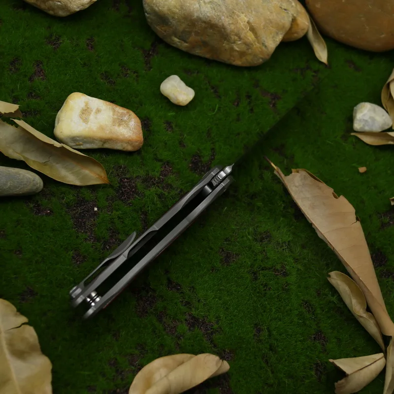 Зеленый шип F95 Флиппер складной нож D2 лезвие TC4 титановая деревянная ручка Открытый Отдых Охота Карманный фрукты Knfe EDC инструменты