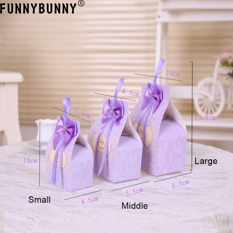 FUNNYBUNNY 5 шт розовые свадебные подарки конфетная коробка шоколада W ленты Сладкие