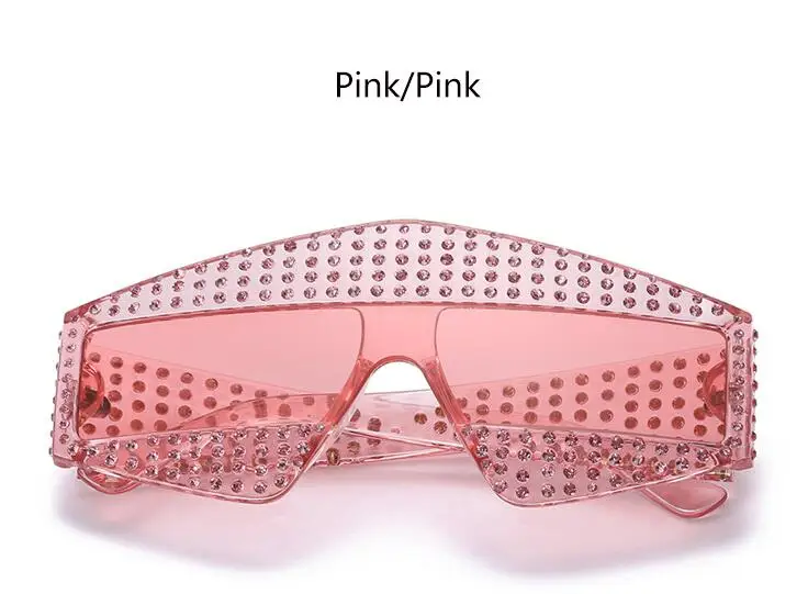 C2 pink pink Негабаритные черные солнцезащитные очки для женщин, дизайнерские брендовые Роскошные полностью алмазные солнцезащитные очки для мужчин, большая оправа, зеркальные большие солнцезащитные очки для женщин - Цвет линз: C2 pink pink