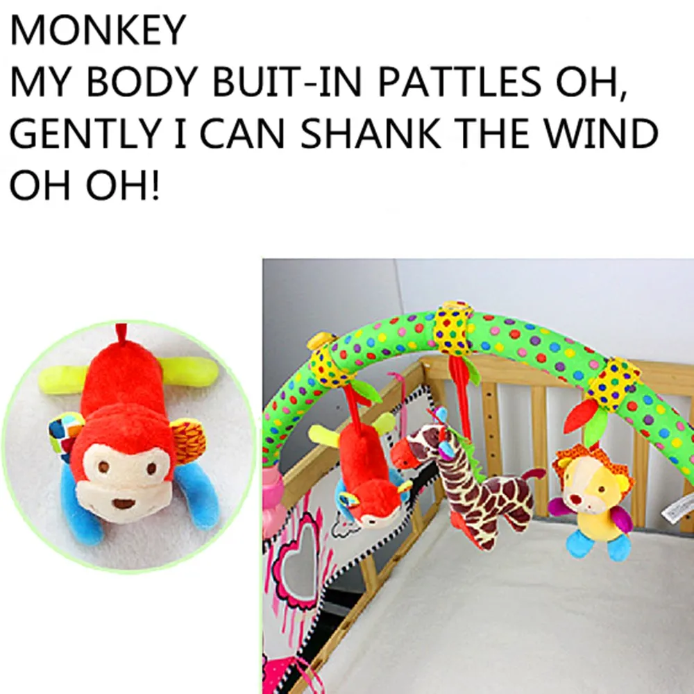 Baby Cradle Seat Cot Hanging Toys Crib Stroller Car Rattle Toy Lovely Animal Soundable Squeeze Plush 40% OFF | Игрушки и хобби