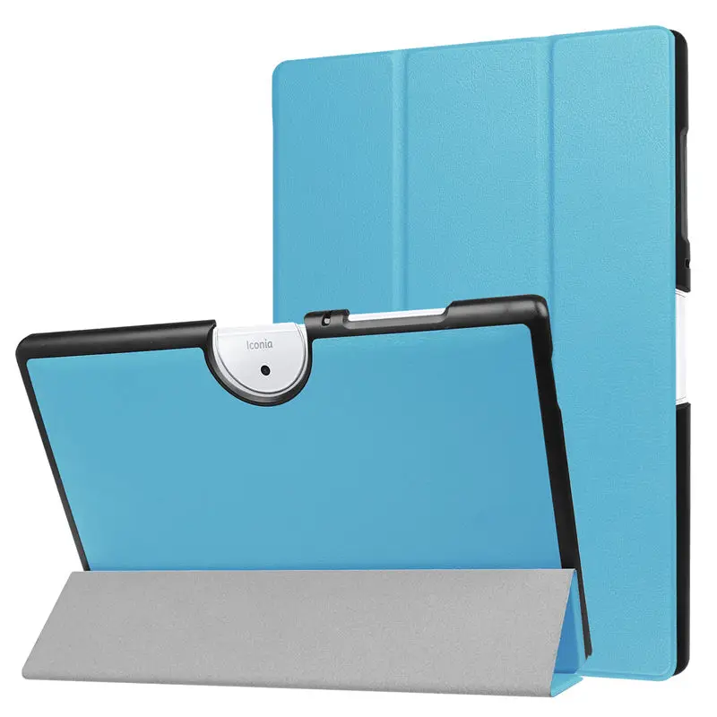 Чехол для Acer Iconia One 10 b3-a40 Тонкий Стенд Smart Cover для Acer Iconia One 10 B3 A40 10.1 дюймов принципиально Планшеты из искусственной кожи В виде ракушки - Цвет: Sky blue