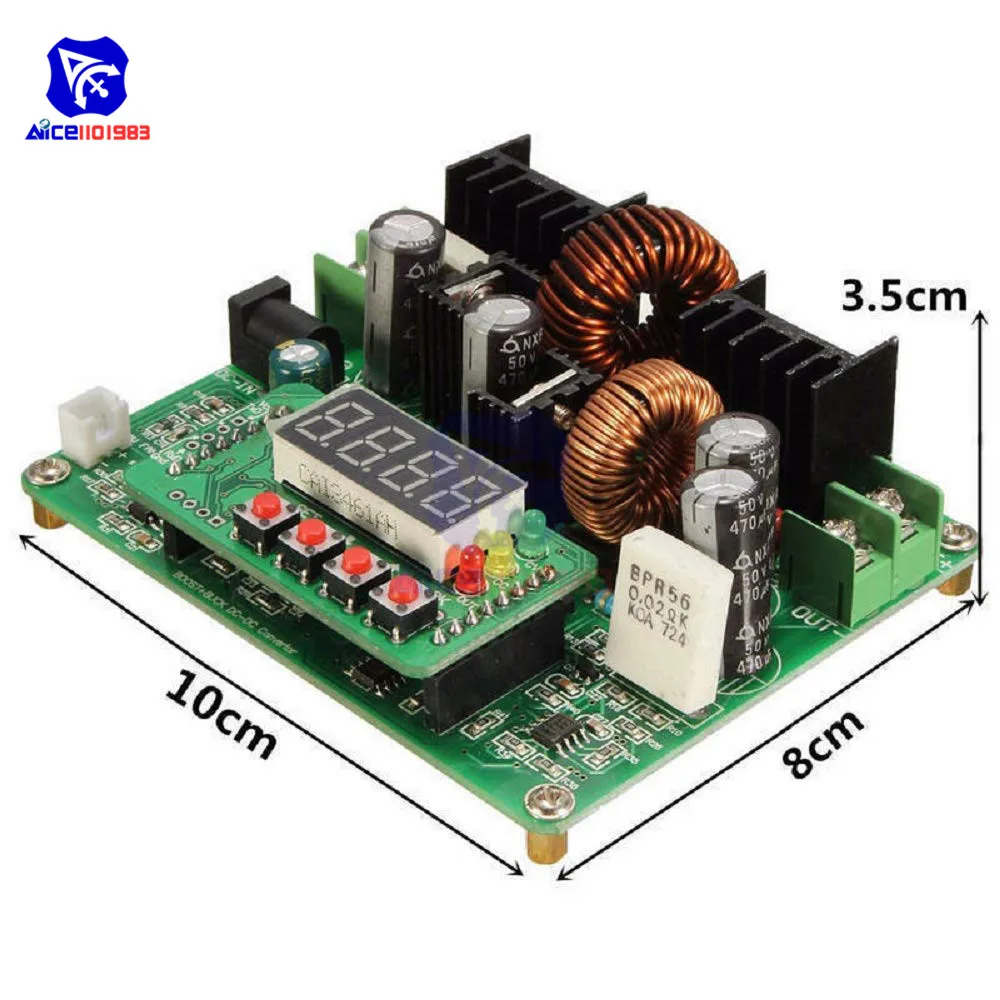 Diymore CC/CV DC 10 40V to 0 38V Step Up/Down Boost Buck Converter Module Солнечная зарядная плата светодиодный