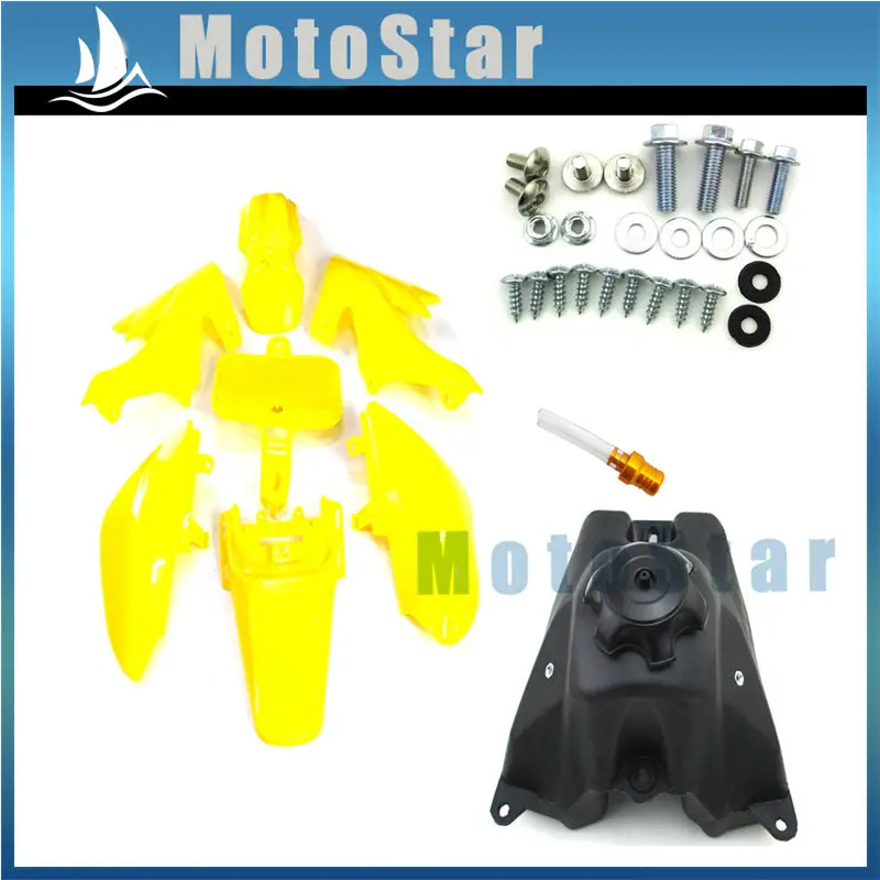 Желтые пластиковые комплекты обтекателей крыла + винты бензиновый топливный бак