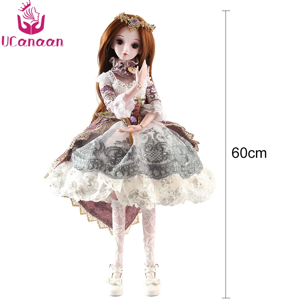 UCanaan Ограниченная Коллекция BJD кукла 60 см 19 шаровых шарниров SD куклы с наряд элегантное платье обувь парики Бесплатный макияж для девочек DIY игрушки