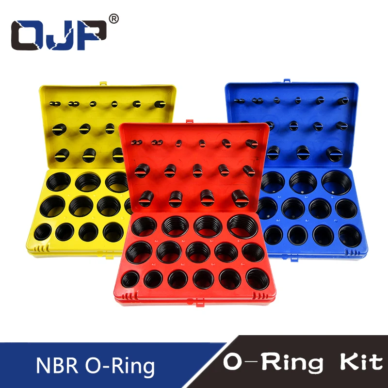 Black Rubber Ring 30Size Nitrile O ring Seal Washer Sealing NBR O-ring Gasket Red/Blue/Yellow Assortment Set Kit Box