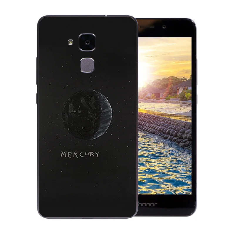 5.2 inch For Huawei Honor 5C Shell Clear Soft Silicone Slim for 7 Lite GT3 Back Cover Space Moon Pattern Phone Case |